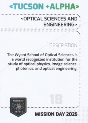 Tucson MD 2025 – Optical Sciences and Engineering